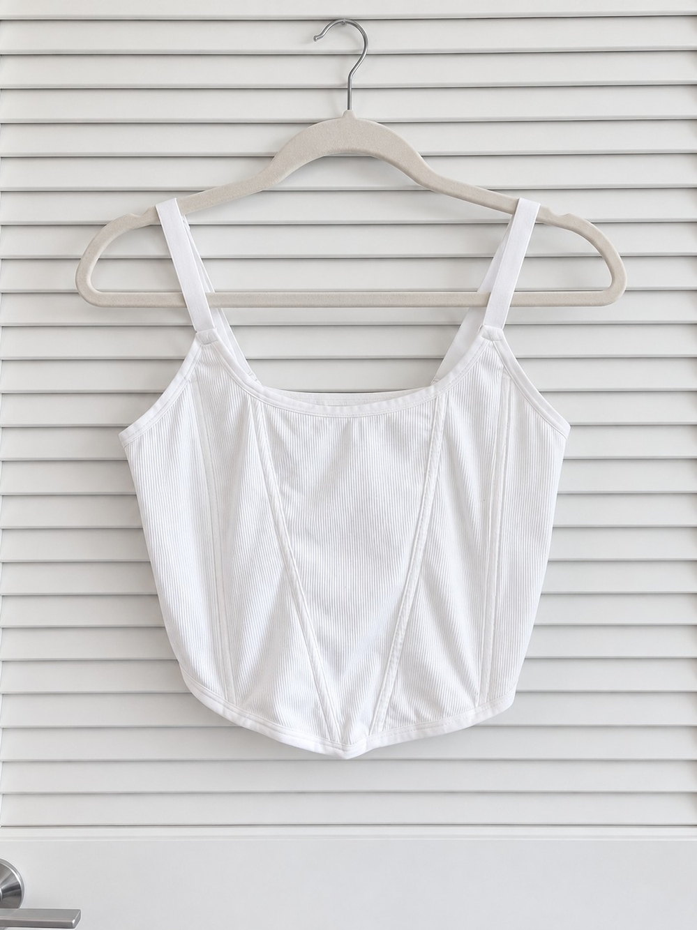 Colsie White Ribbed Corset Crop Top Bralette Size 1X